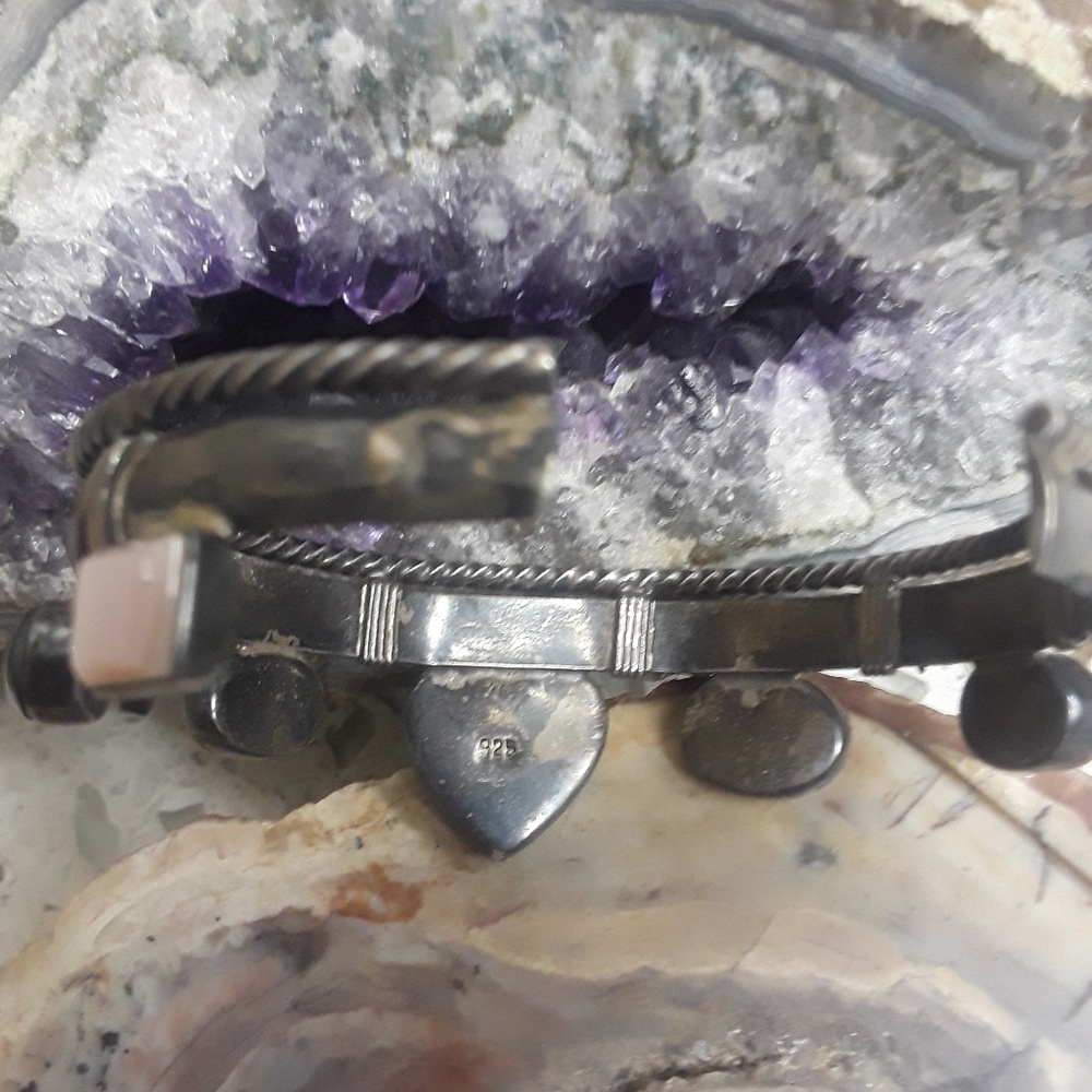 🚫SOLD🚫Vtg Sterling Multi Stone Cuff - Picture 5 of 7